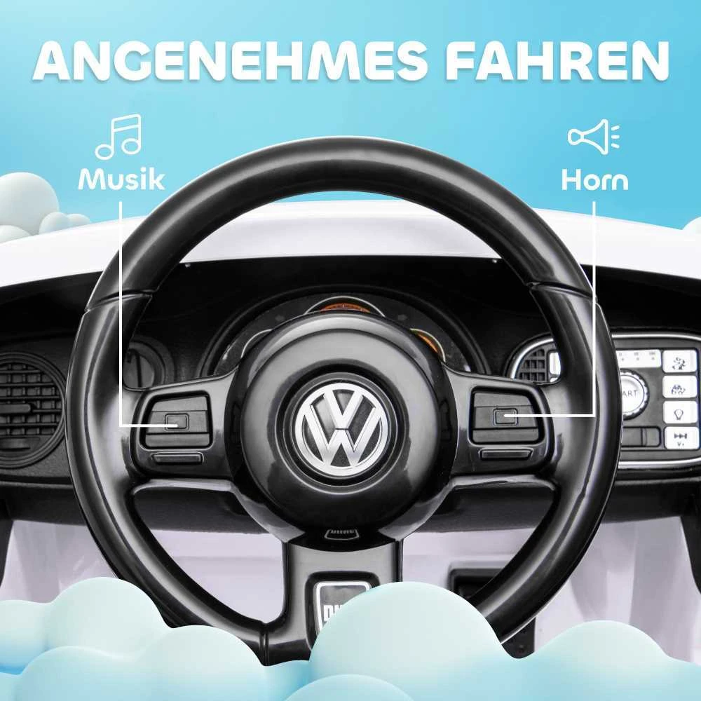 AIYAPLAY vaikiškas elektromobilis 12V, su 2,4G nuotolinio valdymo pulteliu, muzika, garsiniu signalu, LED šviesomis, USB/MP3 jungtimi, 3–5 km/h, 3–5 metų vaikams, baltas