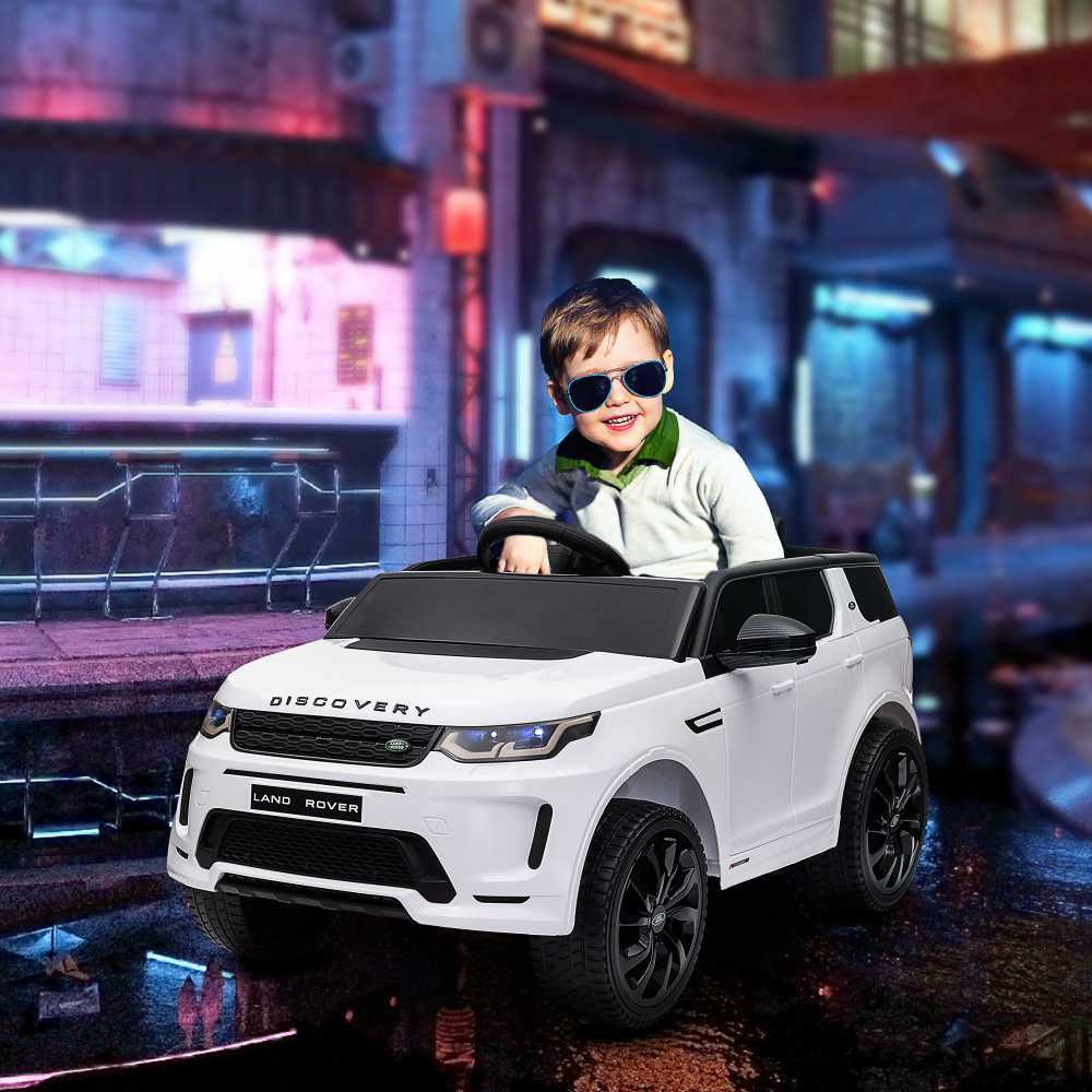 AIYAPLAY vaikiškas elektromobilis 12V su 2,4G nuotolinio valdymo pulteliu, muzika, garso signalu, LED žibintais, USB/MP3 jungtimi, 3-5 km/val., 3-6 metų vaikams, baltas