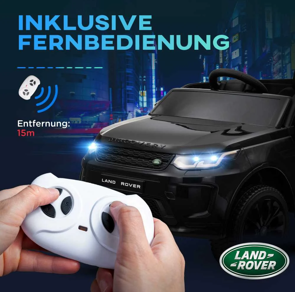 AIYAPLAY vaikiškas elektromobilis 12V su 2,4G nuotolinio valdymo pulteliu, muzika, garsiniu signalu, LED šviesomis, USB/MP3 jungtimi, 3-5 km/h, vaikams nuo 3-6 metų, juodas