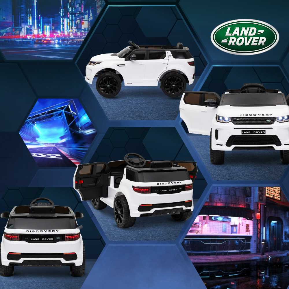 AIYAPLAY vaikiškas elektromobilis 12V su 2,4G nuotolinio valdymo pulteliu, muzika, garso signalu, LED žibintais, USB/MP3 jungtimi, 3-5 km/val., 3-6 metų vaikams, baltas