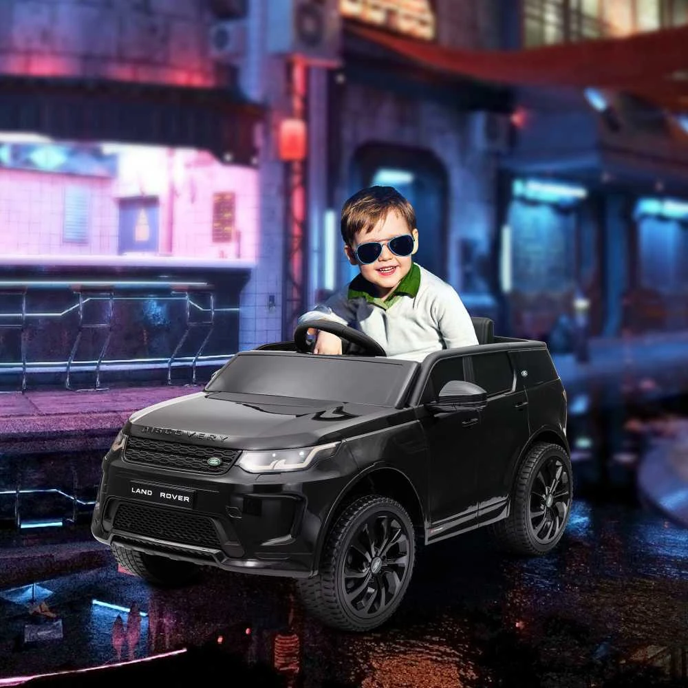 AIYAPLAY vaikiškas elektromobilis 12V su 2,4G nuotolinio valdymo pulteliu, muzika, garsiniu signalu, LED šviesomis, USB/MP3 jungtimi, 3-5 km/h, vaikams nuo 3-6 metų, juodas