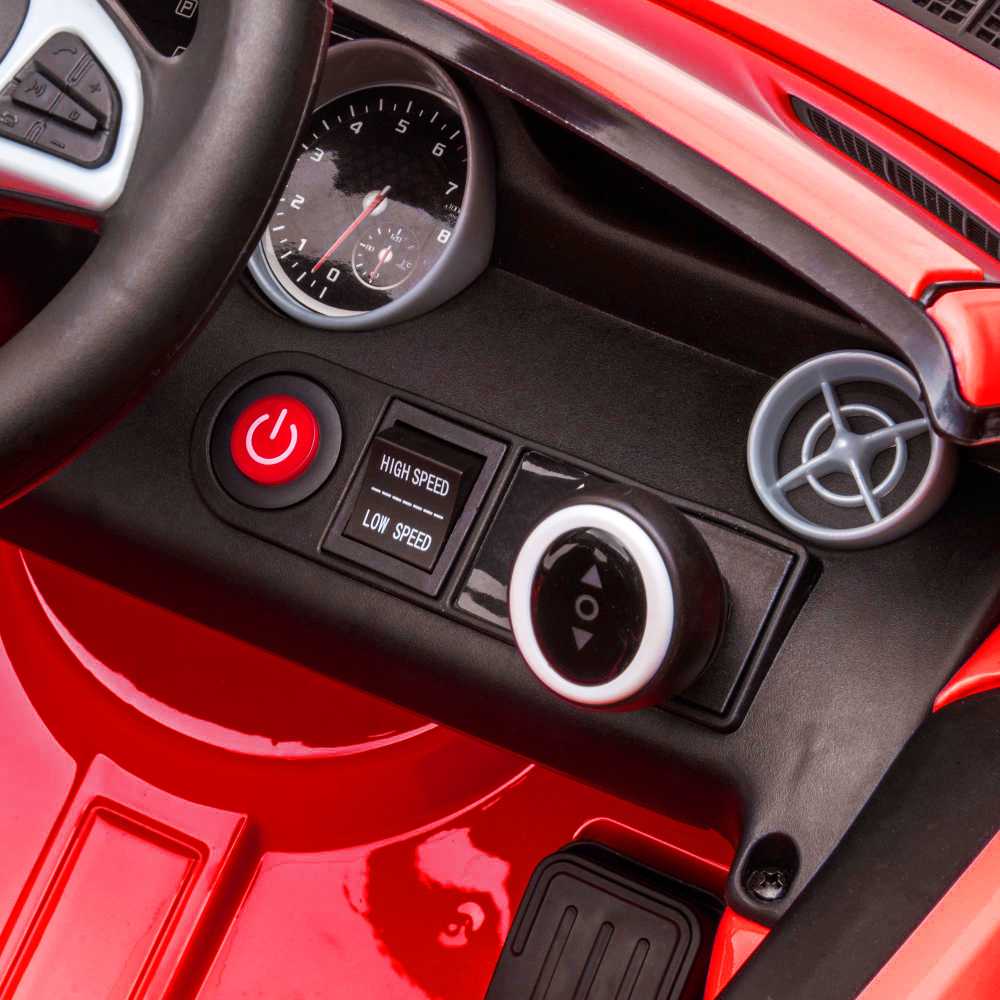AIYAPLAY vaikiškas elektrinis automobilis, 12V vaikiškas automobilis su 2.4G nuotolinio valdymo pultu, muzikiniu USB, LED žibintais, elektrinis automobilis su garso signalu, saugos diržu, 3-5 km/h, skirtas 3-6 metų vaikams, raudonos spalvos