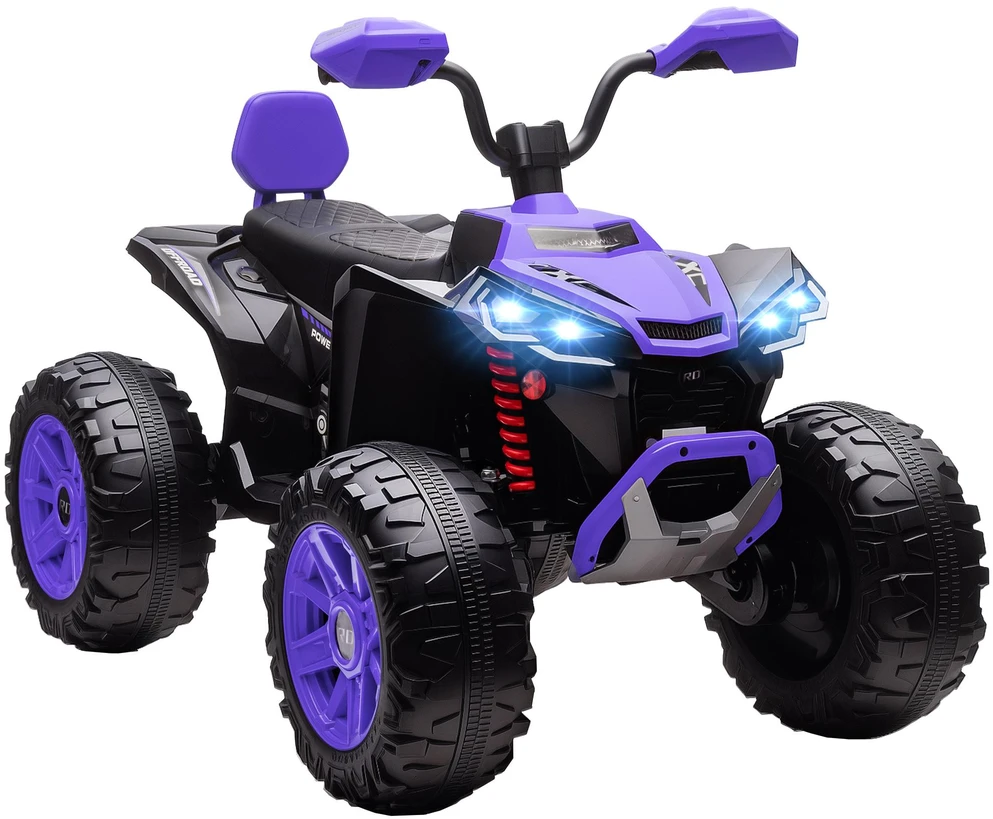 AIYAPLAY vaikiškas elektrinis keturratis, 24 V elektrinė transporto priemonė su 4 ratais, priekiniais žibintais, USB jungtimi, MP3 funkcija, 6,5 km/h, 3-8 metai