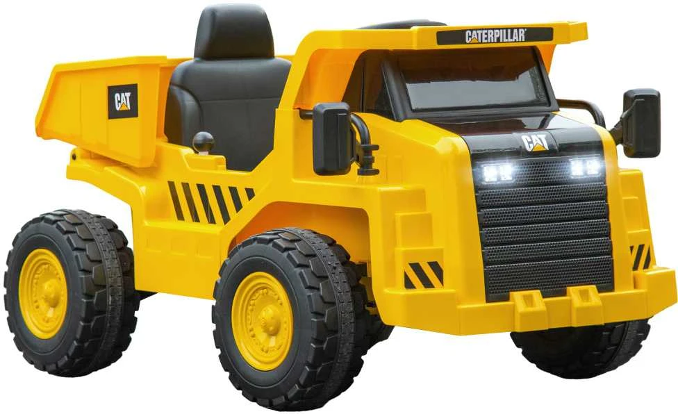 AIYAPLAY vaikiškas elektrinis traktorius 12V, sėdimas traktorius su 2,4 GHz nuotolinio valdymo pulteliu, kaušu, kastuvu, elektromobilis su muzika, garsiakalbiais, žibintais, 3-5 km/h, 3-6 metų vaikams, geltonas