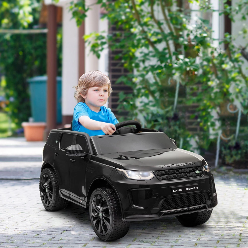 AIYAPLAY vaikiškas elektromobilis 12V su 2,4G nuotolinio valdymo pulteliu, muzika, garsiniu signalu, LED šviesomis, USB/MP3 jungtimi, 3-5 km/h, vaikams nuo 3-6 metų, juodas
