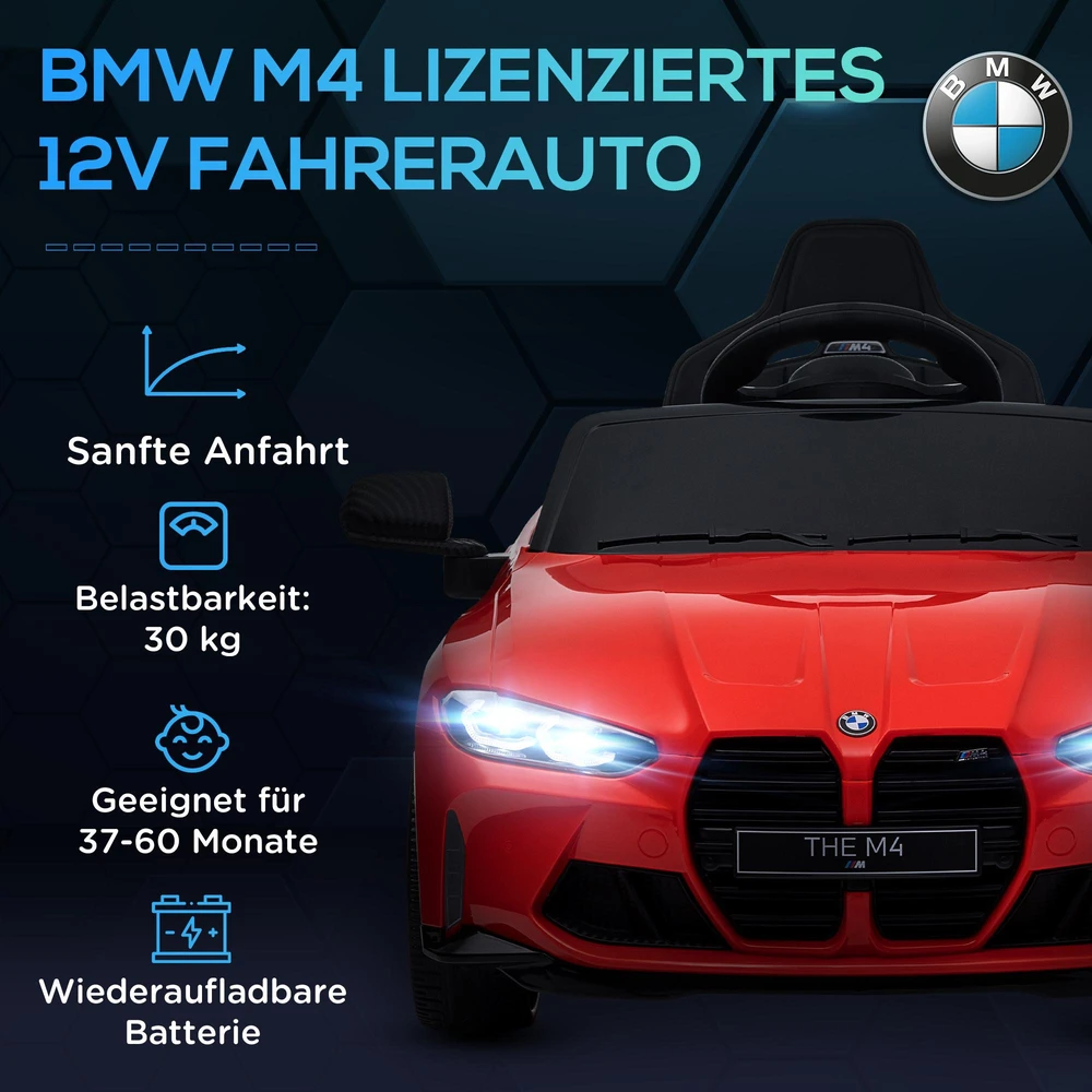 AIYAPLAY vaikiškas elektromobilis 12V su 2,4G nuotolinio valdymo pulteliu, pakaba, MP3, USB, LED žibintais, garsiniu signalu, 3–5 metų vaikams | Aosom