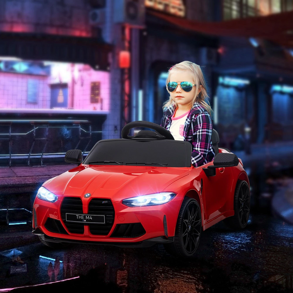 AIYAPLAY vaikiškas elektromobilis 12V su 2,4G nuotolinio valdymo pulteliu, pakaba, MP3, USB, LED žibintais, garsiniu signalu, 3–5 metų vaikams | Aosom