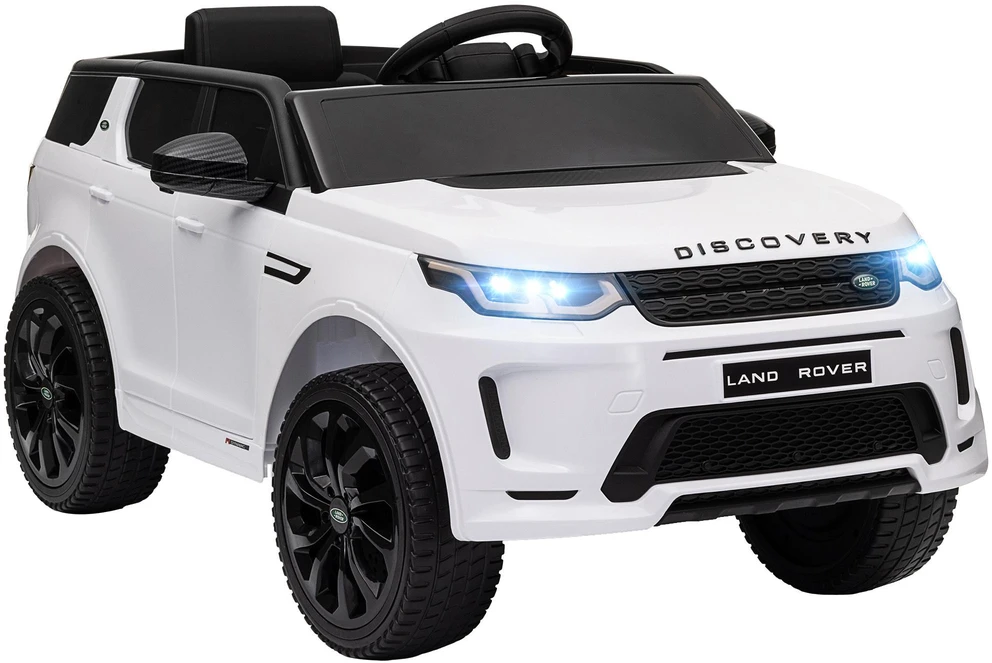 AIYAPLAY vaikiškas elektromobilis 12V su 2,4G nuotolinio valdymo pulteliu, muzika, garso signalu, LED žibintais, USB/MP3 jungtimi, 3-5 km/val., 3-6 metų vaikams, baltas