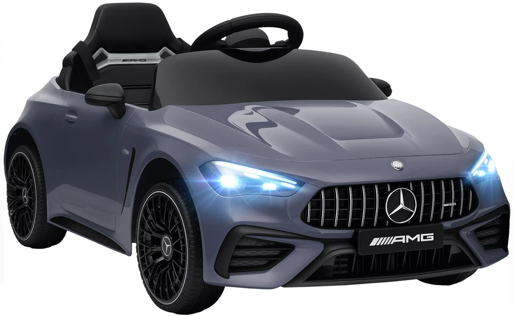 AIYAPLAY vaikiškas elektromobilis, Mercedes dizainas, 12V varikliai, nuotolinio valdymo pultas, LED žibintai, muzika, 3-6 metų vaikams, pilkas