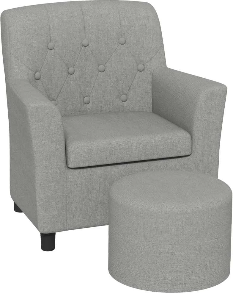 AIYAPLAY vaikiškas fotelis, vaikiška sofa su pakoja, vaikiškas baldų komplektas nuo 18 mėnesių, lininio audinio išvaizda, eukalipto mediena, pilka, 45 x 43 x 50,5 cm