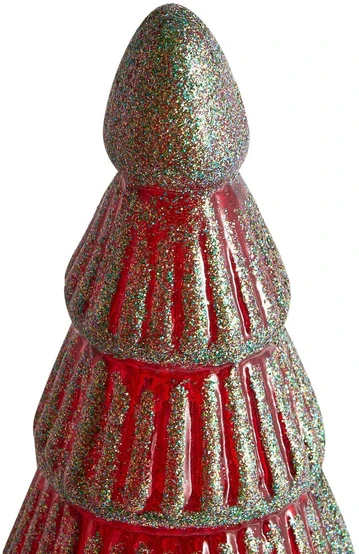 Beliani 2 dekoracinių figūrėlių rinkinys PURUVESI Eglutė 31/36 cm raudona/žalia