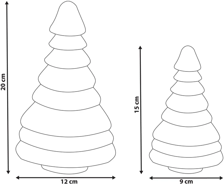 Beliani 2 dekoracinių figūrėlių rinkinys SKJOMA Kalėdų eglutė 15/20 cm smėlio spalvos