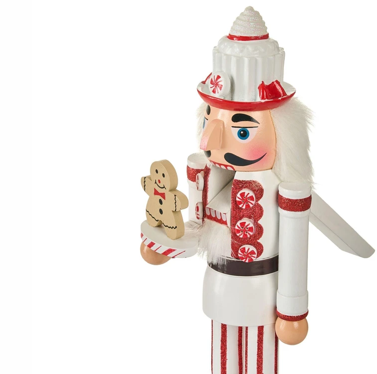 Beliani 2 dekoracinių figūrėlių rinkinys BODSJON Spragtukas 35 cm Raudonas/Baltas