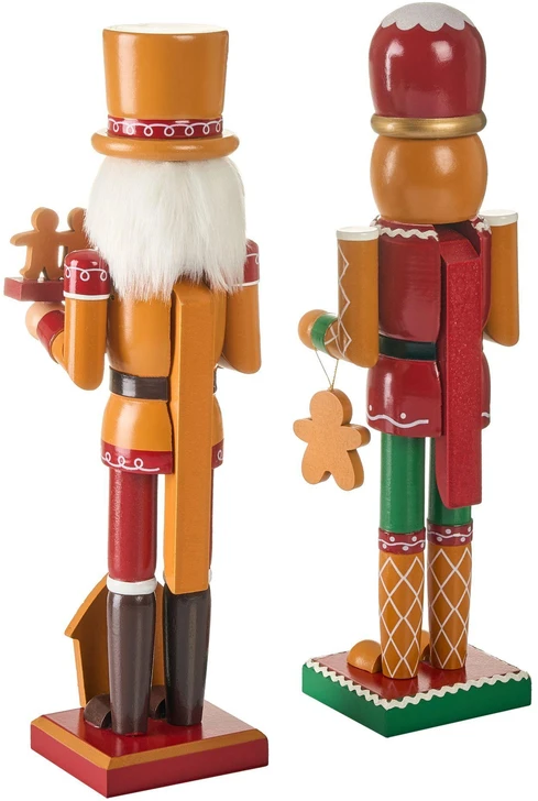 Beliani 2 dekoracinių figūrėlių rinkinys GRANSJON Spragtukas 35 cm oranžinis