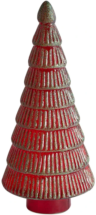 Beliani 2 dekoracinių figūrėlių rinkinys PURUVESI Eglutė 31/36 cm raudona/žalia