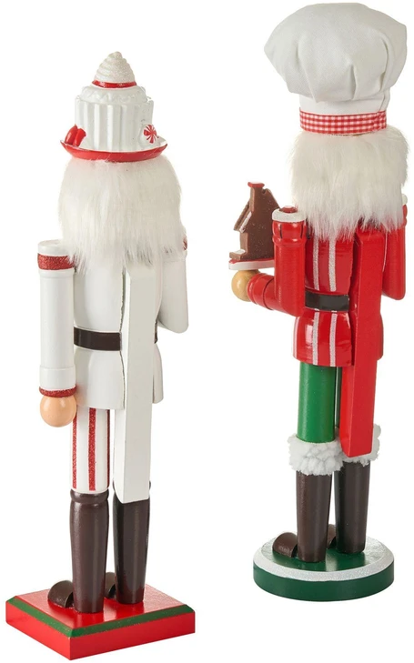 Beliani 2 dekoracinių figūrėlių rinkinys BODSJON Spragtukas 35 cm Raudonas/Baltas