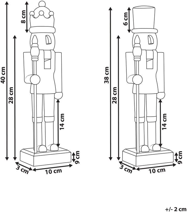 Beliani 2 dekoratyvinių figūrėlių rinkinys FLATEY Spragtukas 40 cm, žalias