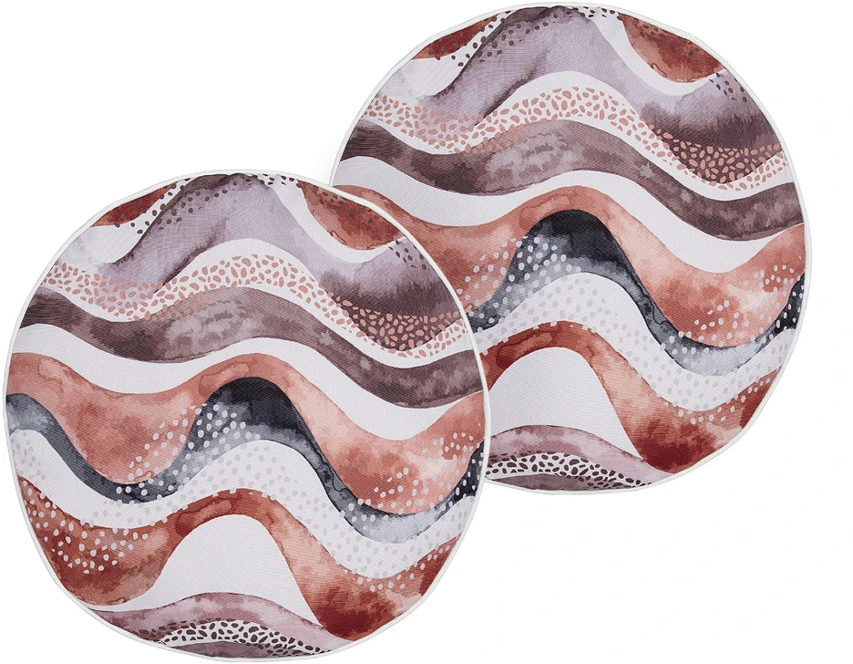 Beliani 2 dekoratyvinių pagalvėlių komplektas SEBORGA abstraktaus rašto 40 x 40 cm rudas