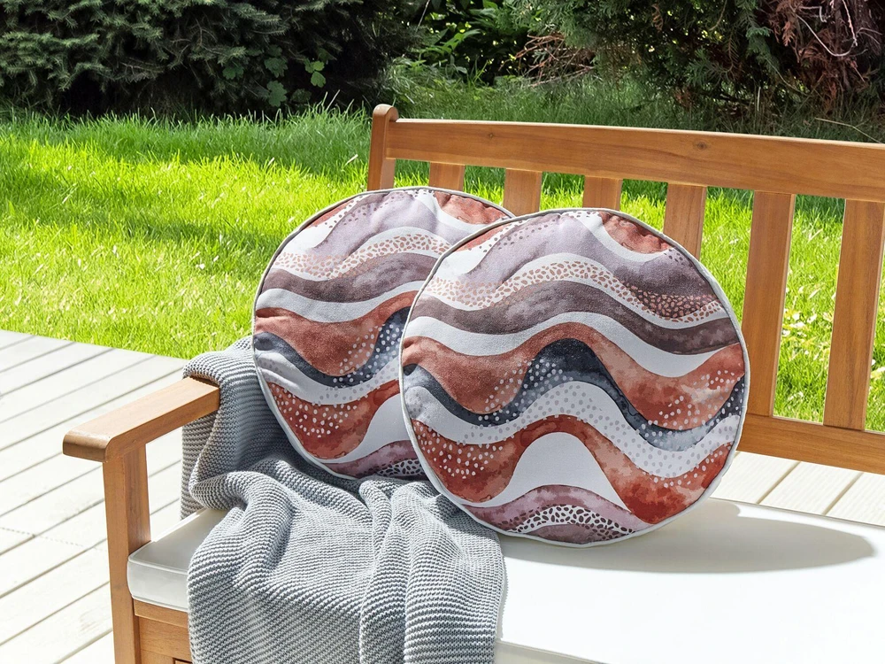 Beliani 2 dekoratyvinių pagalvėlių komplektas SEBORGA abstraktaus rašto 40 x 40 cm rudas