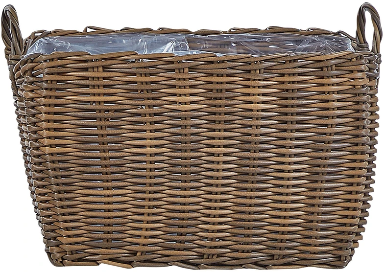 Beliani 2 gėlių krepšelių rinkinys ORMOS 53/59 cm Rudas technoratanas