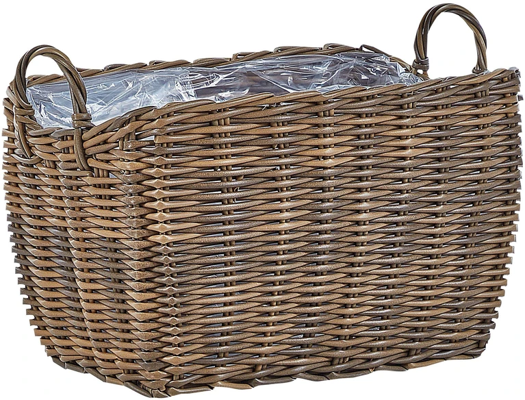 Beliani 2 gėlių krepšelių rinkinys ORMOS 53/59 cm Rudas technoratanas