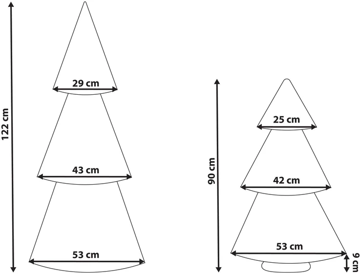 Beliani 2 kalėdinių dekoracijų rinkinys VEFSNA Eglutė 90/122 cm smėlio / žalia