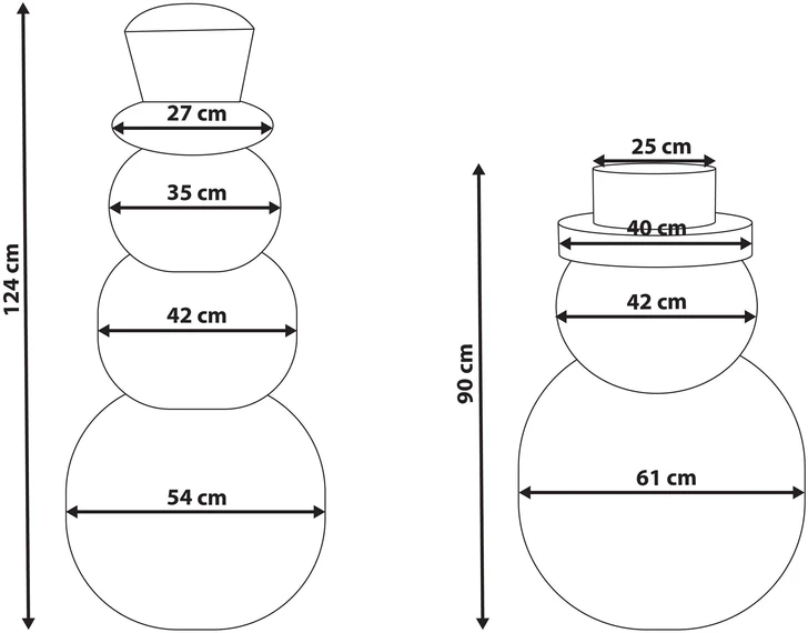 Beliani 2 kalėdinių dekoracijų rinkinys KLARALVEN Sniego senis 90/124 cm smėlio spalvos