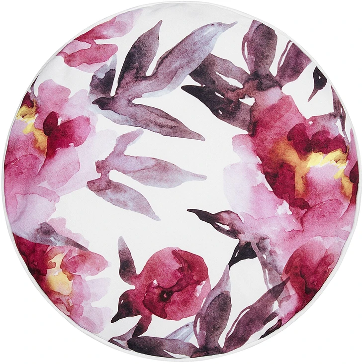 Beliani 2 lauko pagalvėlių rinkinys LANROSSO Gėlių raštas 40 x 40 cm Rožinis