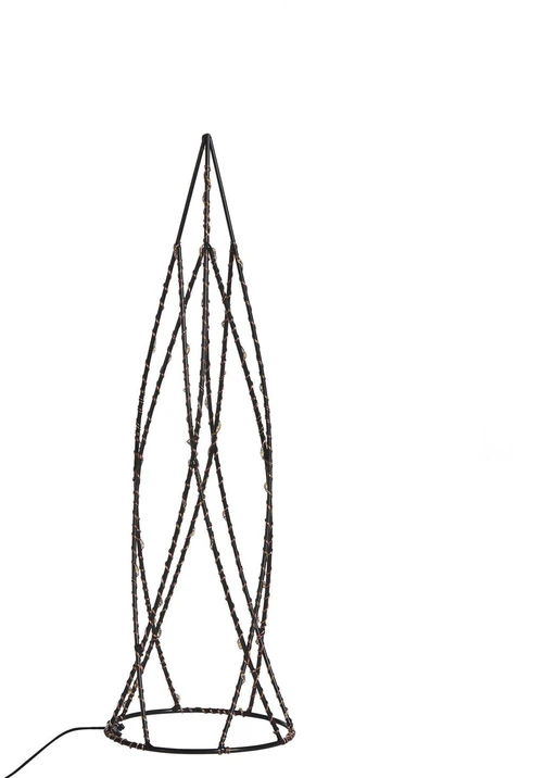 Beliani 2 LED kalėdinių dekoracijų rinkinys NEIDEN eglutė 52/38 cm juodas