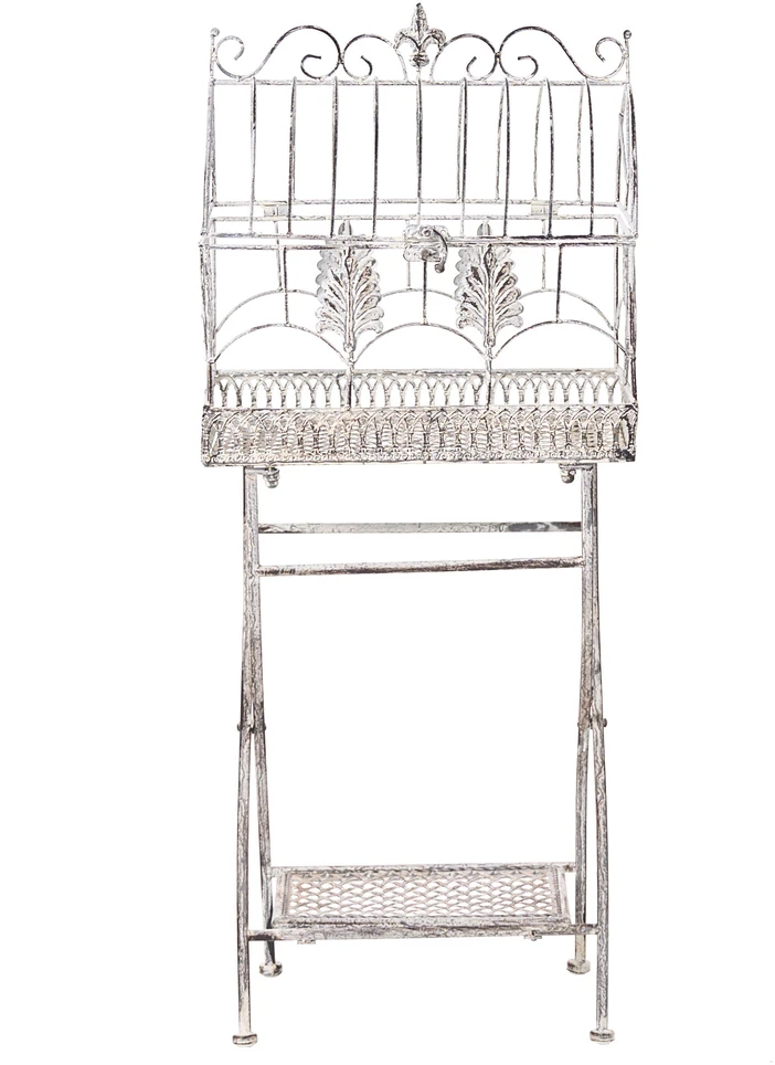 Beliani 2 lentynų sodo stelažų rinkinys SICILY, 43/37 cm, 122/90 cm, metalas, pilkas