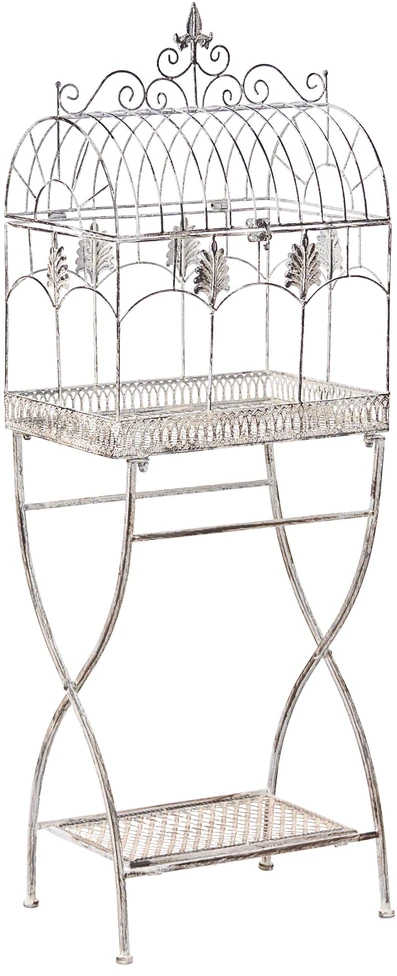 Beliani 2 lentynų sodo stelažų rinkinys SICILY, 43/37 cm, 122/90 cm, metalas, pilkas