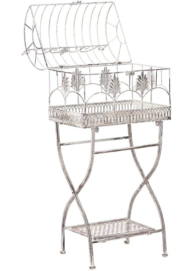Beliani 2 lentynų sodo stelažų rinkinys SICILY, 43/37 cm, 122/90 cm, metalas, pilkas