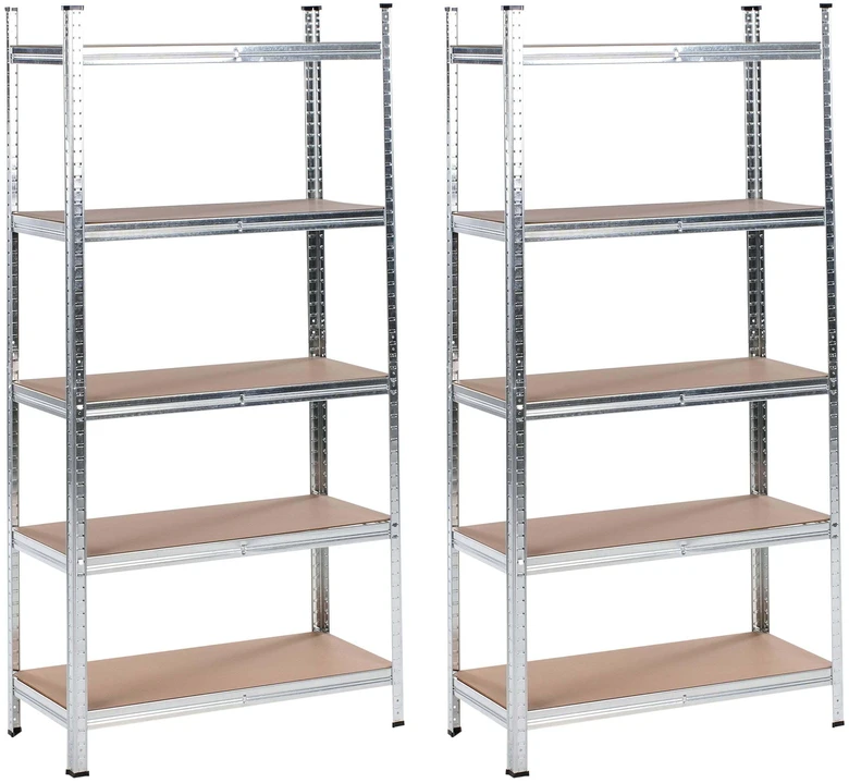 Beliani 2 sandėliavimo lentynų rinkinys XITTA Metal 150 cm 75 cm sidabrinės spalvos
