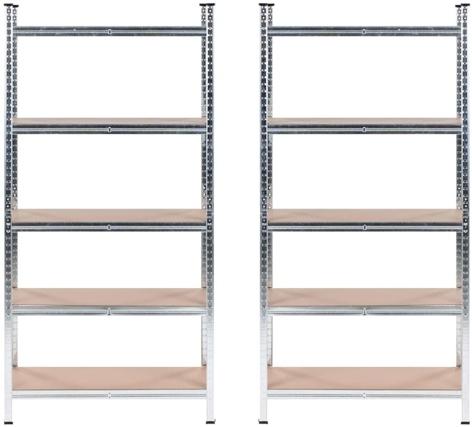 Beliani 2 sandėliavimo lentynų rinkinys XITTA Metal 150 cm 75 cm sidabrinės spalvos