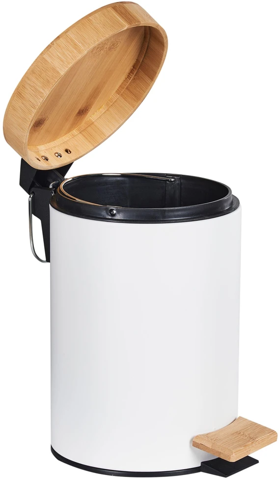 Beliani 2 šiukšliadėžių su pedalu rinkinys 3 l ECOSMART metalinis baltas