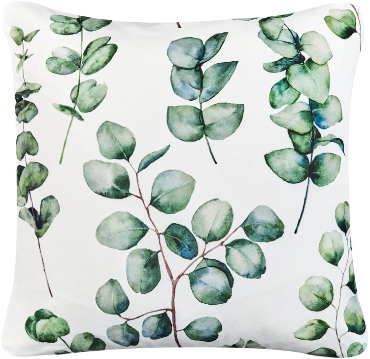 Beliani 2 sodo pagalvėlių rinkinys BOSQUE augalų rašto 45 x 45 cm žalias