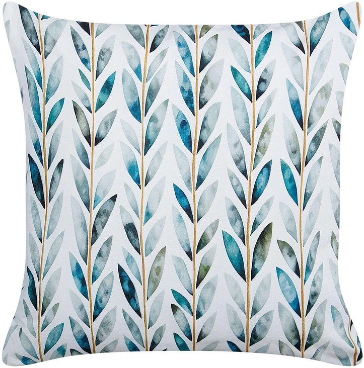 Beliani 2 sodo pagalvėlių rinkinys LOANO augalų raštas 45 x 45 cm žalias