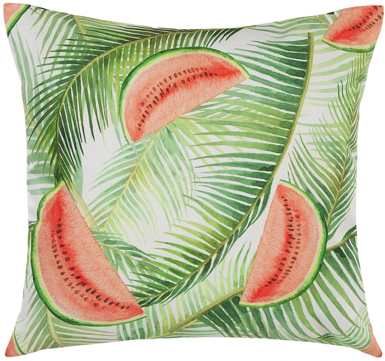 Beliani 2 sodo pagalvėlių rinkinys LOVOLETO augalų raštas 45 x 45 cm šviesiai žalias