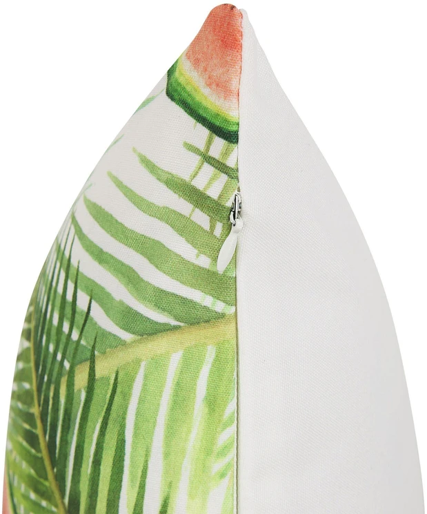 Beliani 2 sodo pagalvėlių rinkinys LOVOLETO augalų raštas 45 x 45 cm šviesiai žalias
