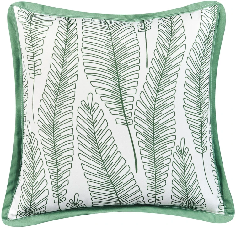 Beliani 2 sodo pagalvėlių rinkinys MEADOW Augalų raštas 45 x 45 cm Žalias