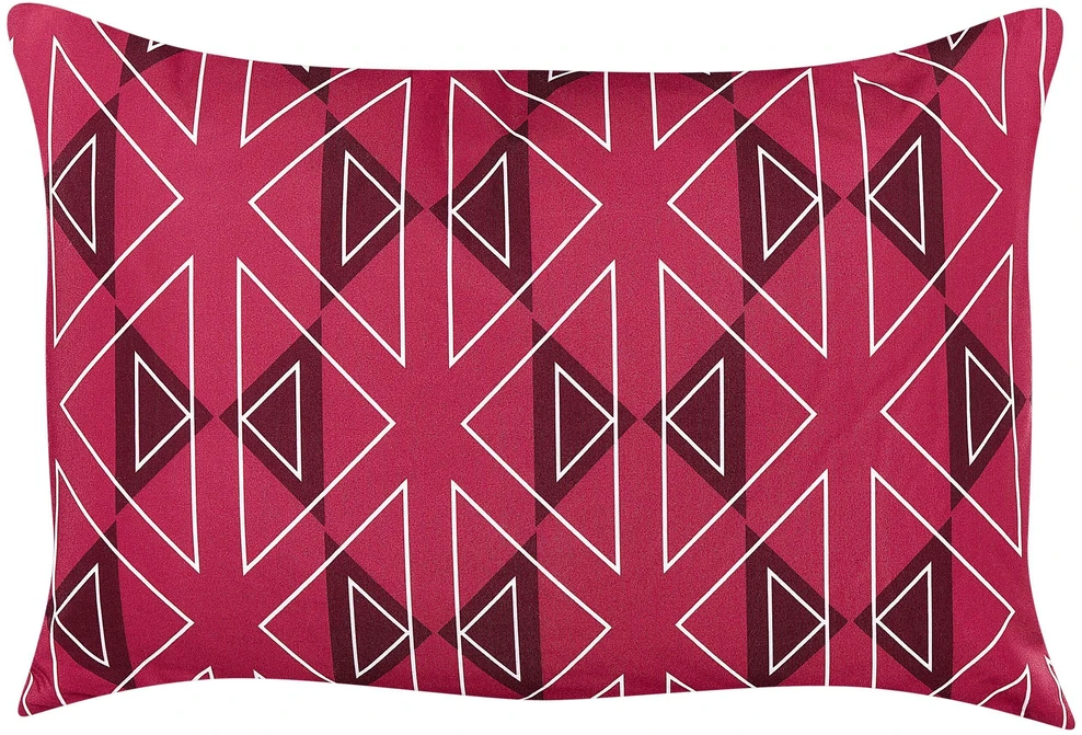 Beliani 2 sodo pagalvėlių rinkinys MEZZANO Geometrinis raštas 40 x 60 cm fuksijos spalvos