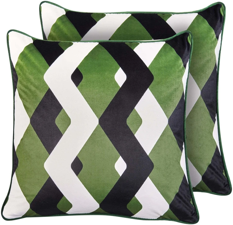 Beliani 2 sodo pagalvėlių rinkinys SWAY geometrinio rašto 45 x 45 cm spalvingas