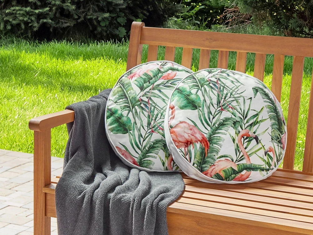 Beliani 2 sodo pagalvių komplektas ELLERA su gyvūnų raštais 40 x 40 cm žalias