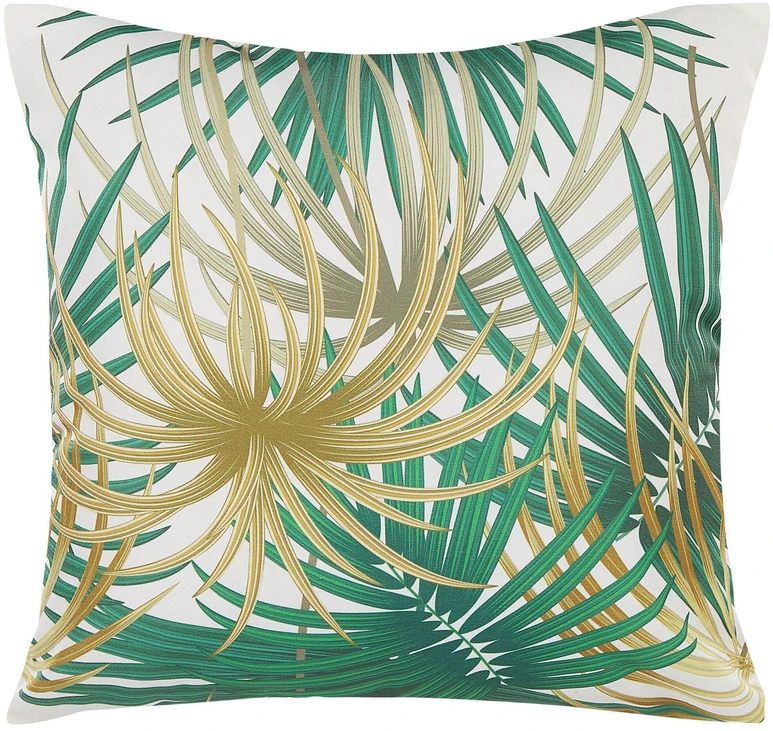 Beliani 2 sodo pagalvių komplektas GAIANA augalų raštas 45 x 45 cm žalias