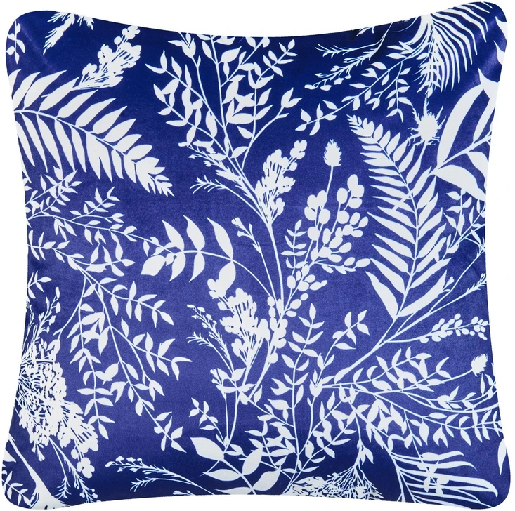 Beliani 2 sodo pagalvių komplektas GLIMMER augalų raštas 45 x 45 cm mėlynas