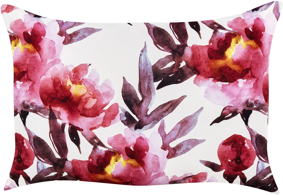 Beliani 2 sodo pagalvių komplektas LANROSSO gėlių raštas 40 x 60 cm rožinis