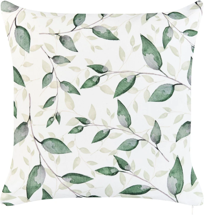 Beliani 2 sodo pagalvių rinkinys FLYLEAF Augalų raštas 45 x 45 cm Žalia