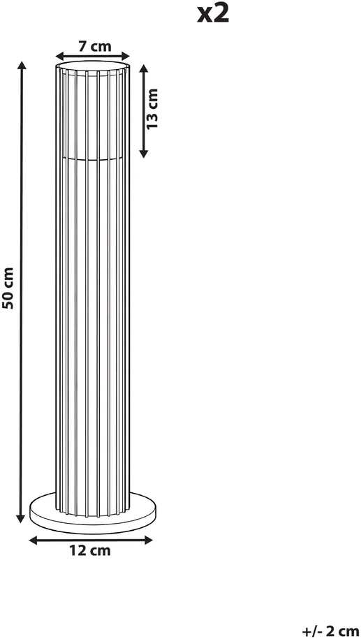 Beliani 2 sodo stulpinių šviestuvų komplektas ERNAN, juodas
