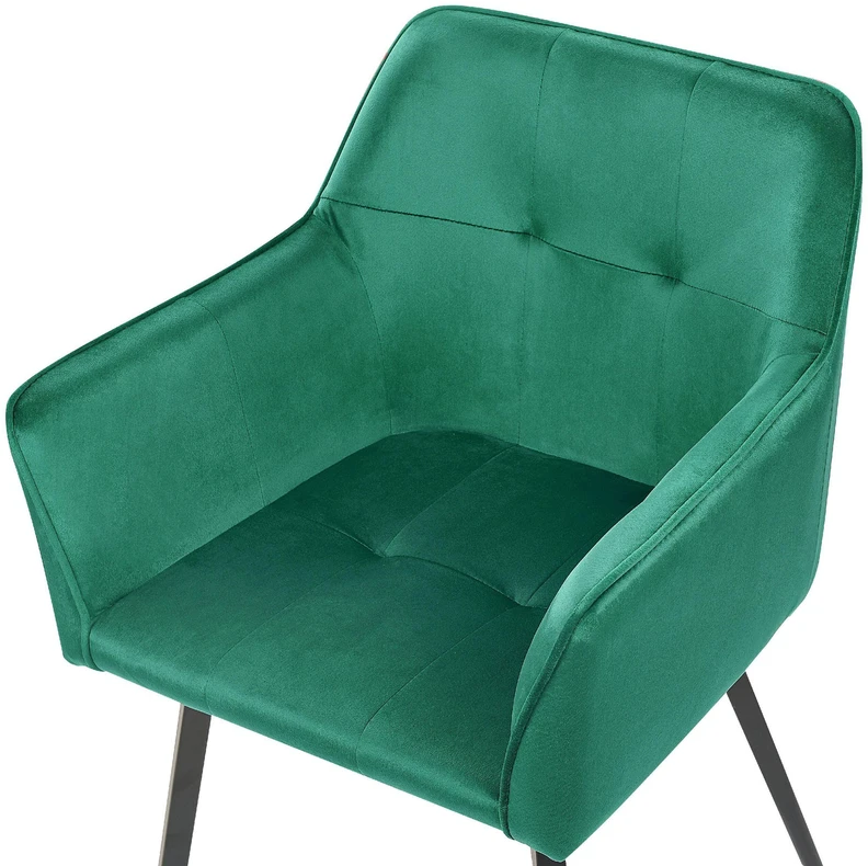 Beliani 2 valgomojo kėdžių komplektas JASMIN veliūrinės smaragdo spalvos