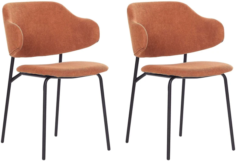 Beliani 2 valgomojo kėdžių komplektas KENAI oranžinis